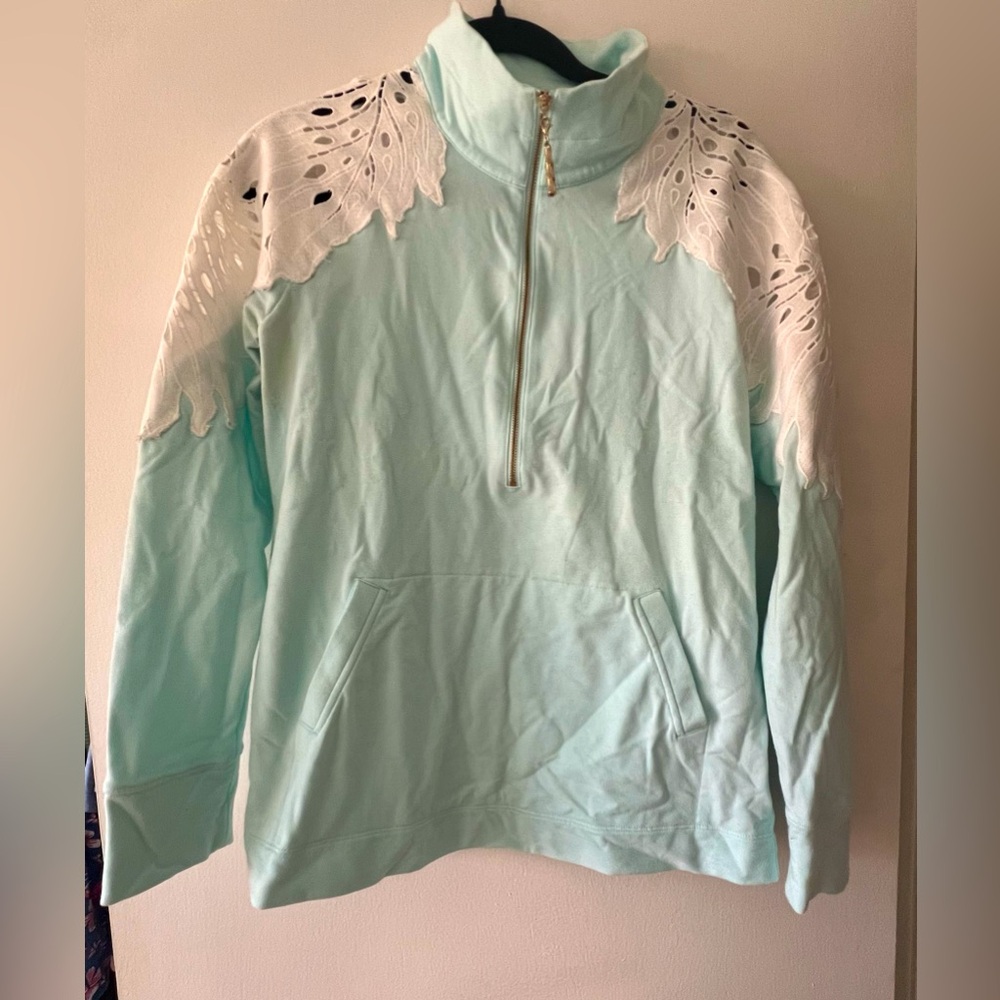 EUC Lilly Pulitzer Lace Popover - Light Teal - Medium